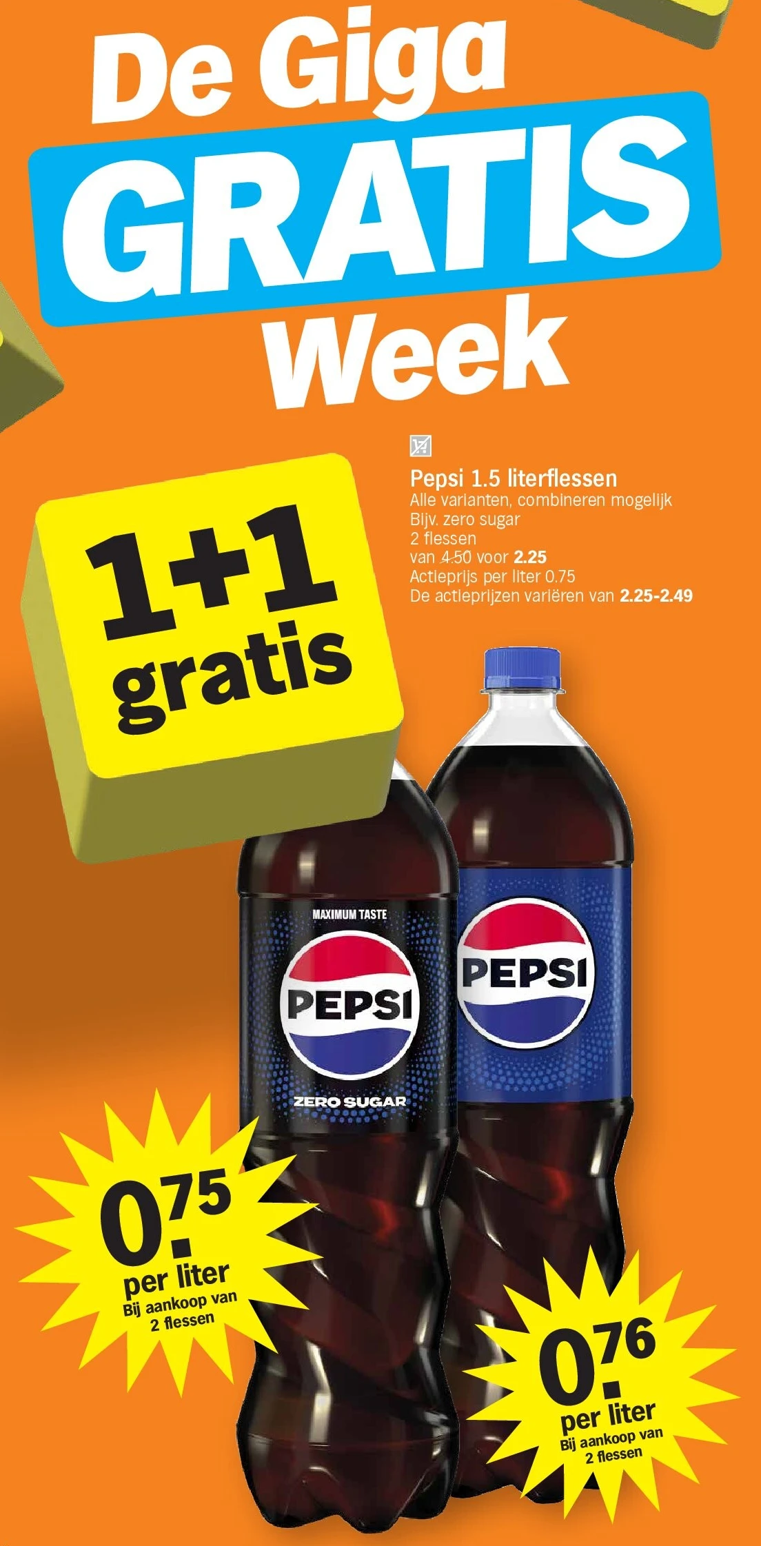 Pepsi 1.5 literflessen