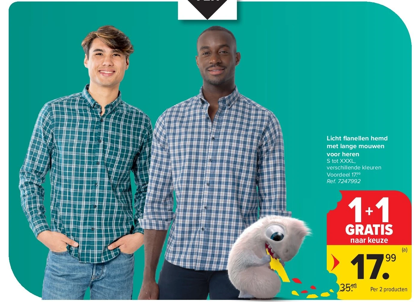 Licht fl anellen hemd met lange mouwen voor heren