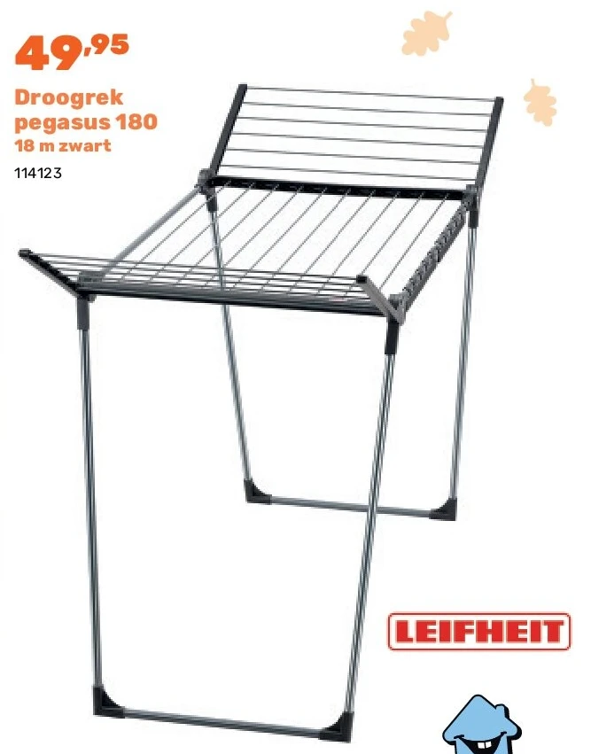 Droogrek pegasus 180 18 m zwart