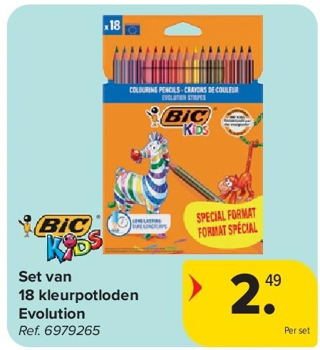 Set van 18 kleurpotloden Evolution