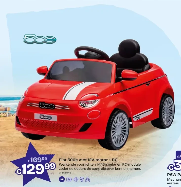 Fiat 500e met 12V-motor + RC