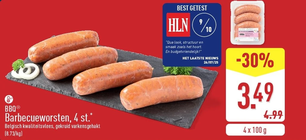 Barbecueworsten, 4st