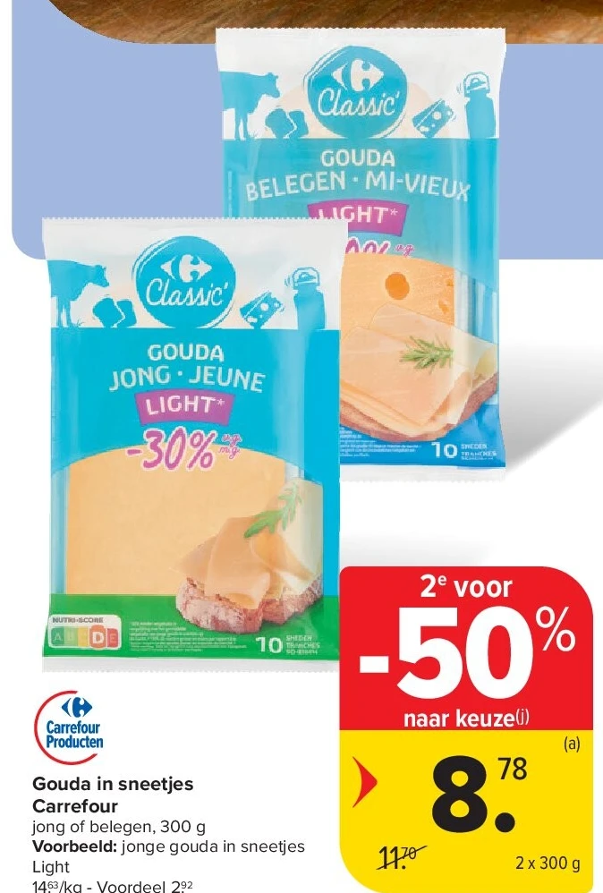 Gouda in sneetjes Carrefour