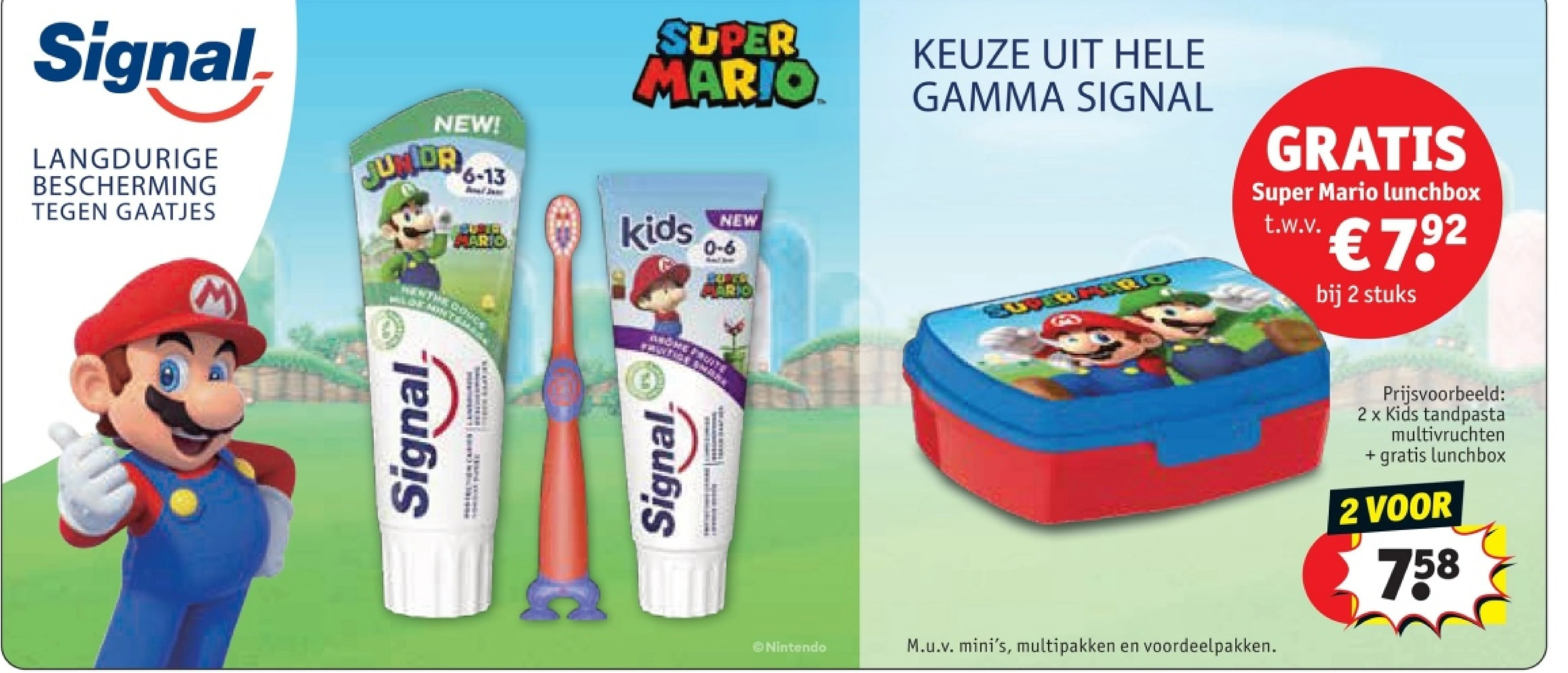 2 x Kids tandpasta multivruchten + gratis lunchbox