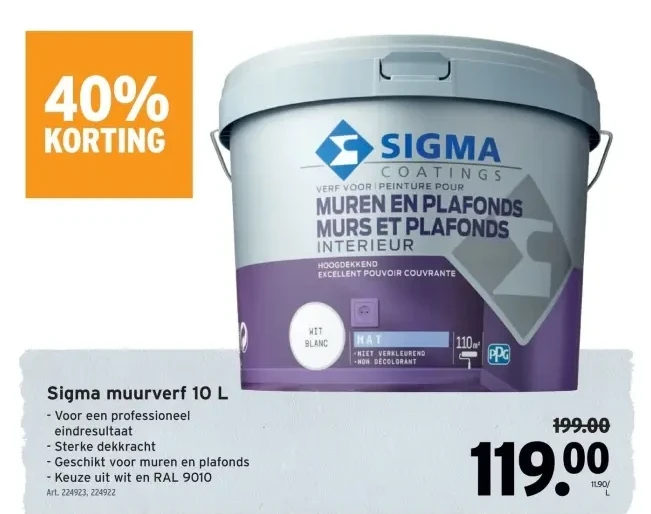 Sigma muurverf 10 L