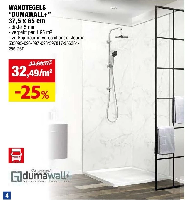 WANDTEGELS “DUMAWALL+” 37,5 x 65 cm