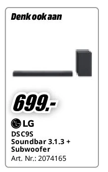 LG DSC9S Soundbar 3.1.3 + Subwoofer
