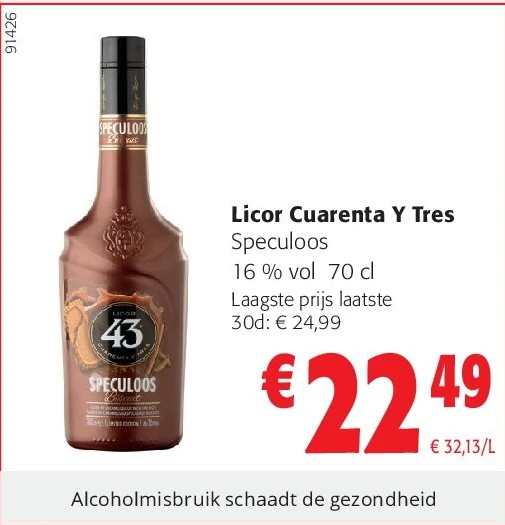 Licor Cuarenta Y Tres Speculoos 16 % vol 70 cl