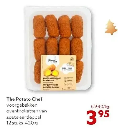 The Potato Chef voorgebakken ovenkroketten van zoete aardappel 12 stuks 420 g
