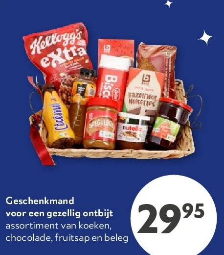 Geschenkmand voor een gezellig ontbijt