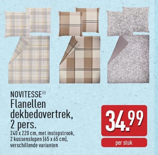 Flanellen dekbedovertrek, 2pers.