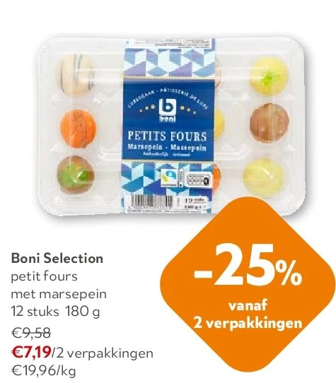 Boni Selection petit fours met marsepein 12 stuks 180 g