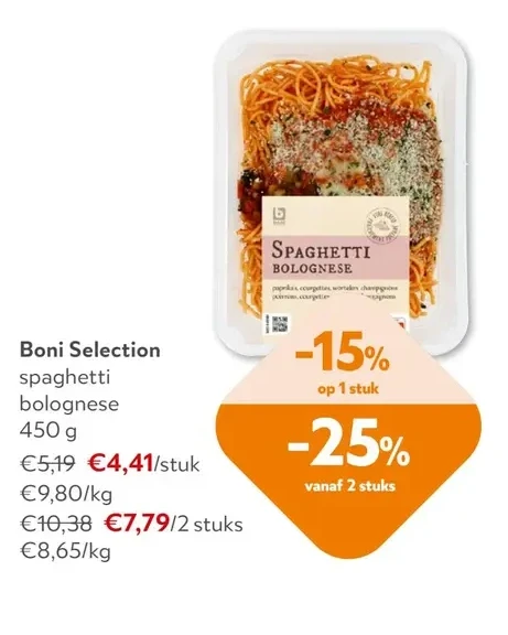 Boni Selection spaghetti bolognese 450 g