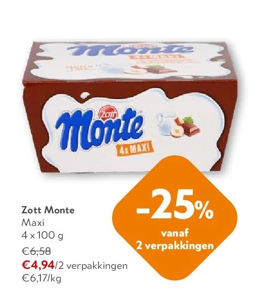 Zott Monte Maxi 4 x 100 g