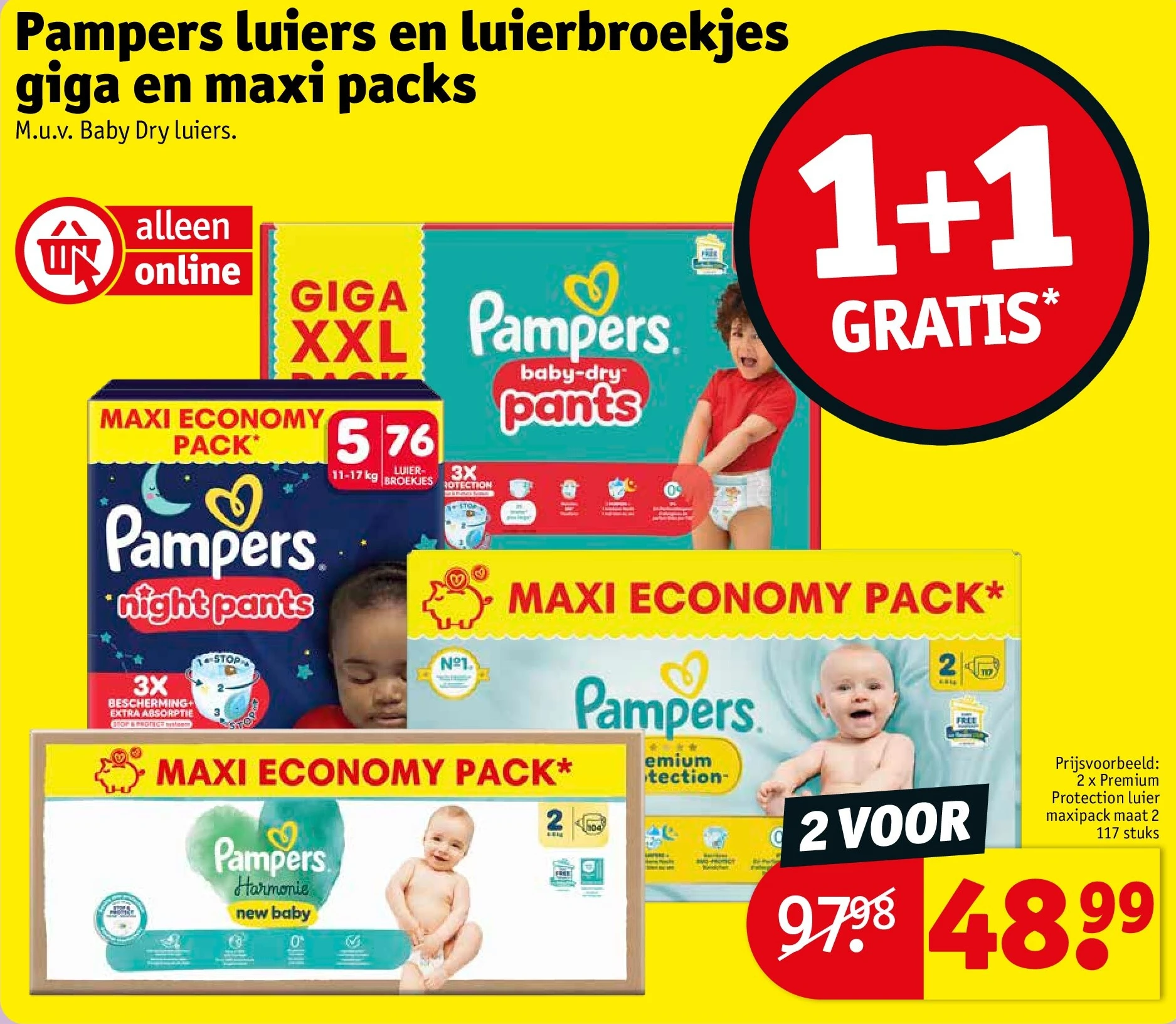 Pampers luiers en luierbroekjes giga en maxi packs
