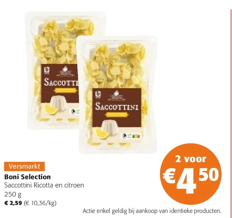 Boni Selection Saccottini Ricotta en citroen 250 g
