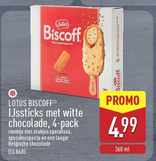 IJssticks met witte chocolade, 4-pack