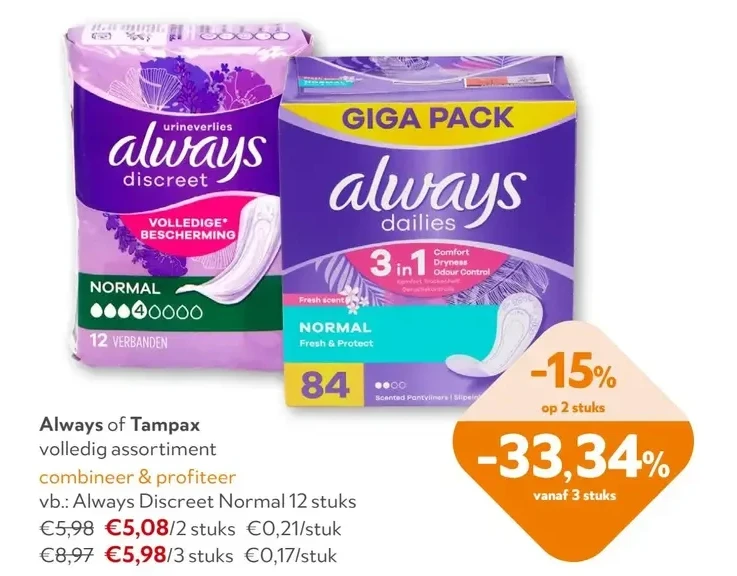 Always Discreet Normal 12 stuks
