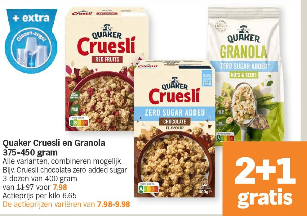 Quaker Cruesli en Granola 375-450 gram