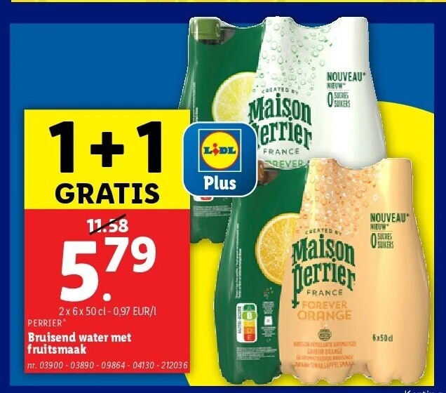 Bruisend water met fruitsmaak