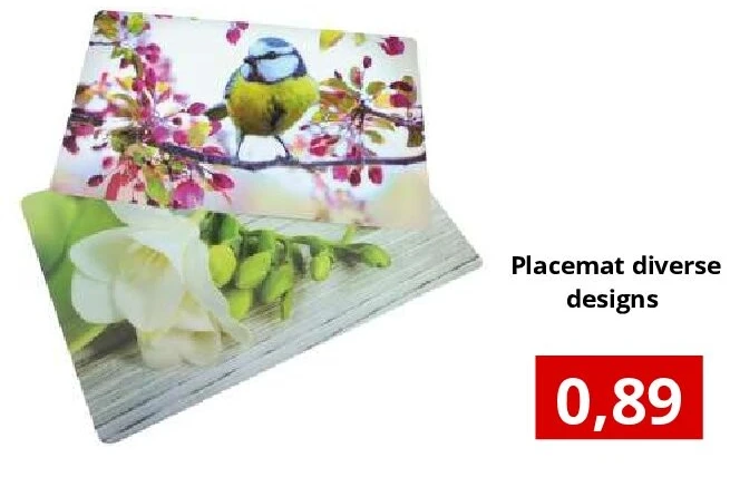 Placemat diverse designs