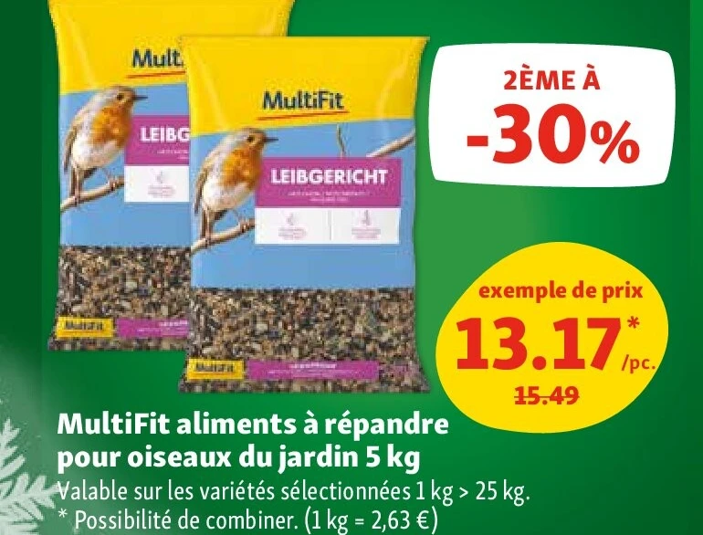 MultiFit aliments à répandre pour oiseaux du jardin 5 kg