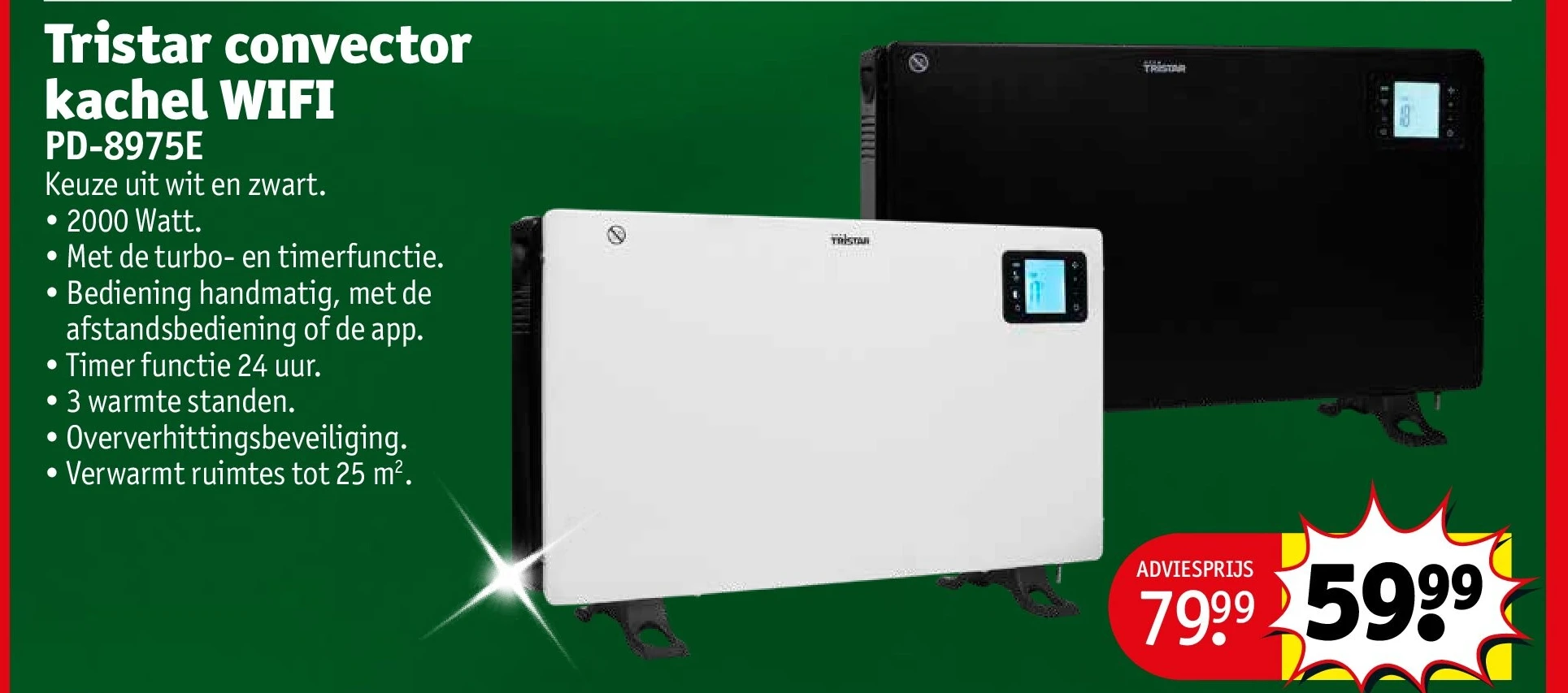 Tristar convector kachel WIFI
