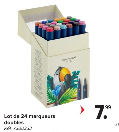 Lot de 24 marqueurs doubles
