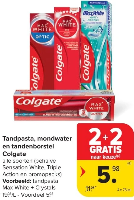 Tandpasta, mondwater en tandenborstel Colgate