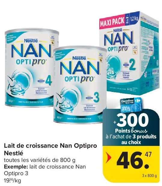 Lait de croissance Nan Optipro Nestlé