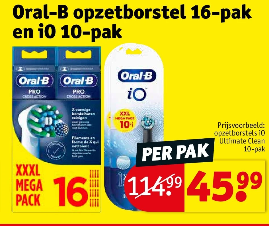 Oral-B opzetborstel 16-pak en iO 10-pak
