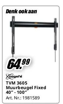 TVM 3605 Muurbeugel Fixed 40” - 100”