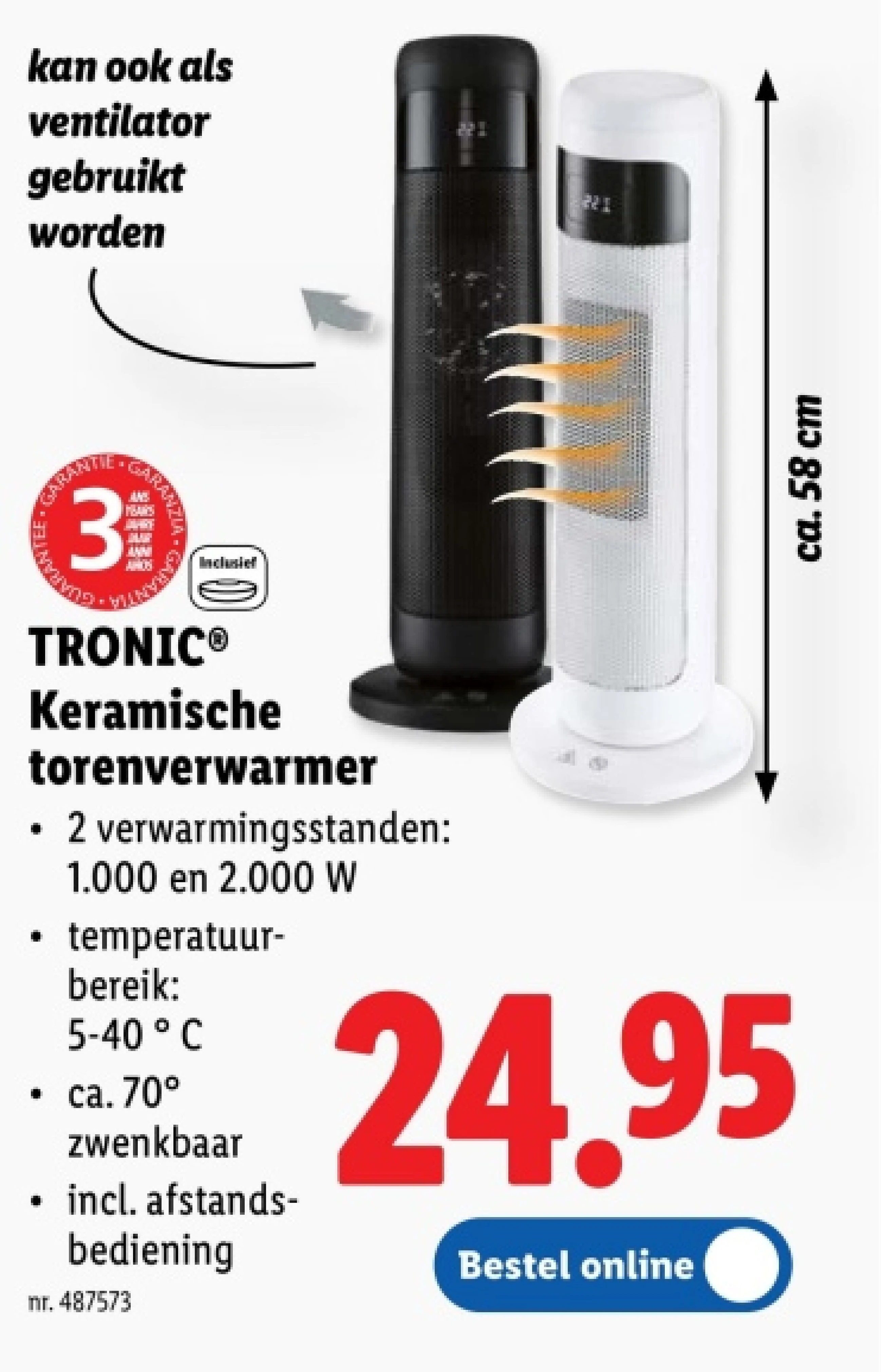 Keramische torenverwarmer