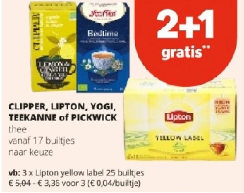 CLIPPER, LIPTON, YOGI, TEEKANNE of PICKWICK