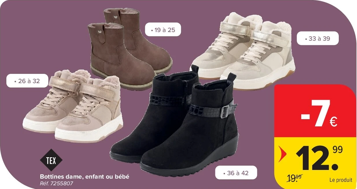 Bottines dame, enfant ou bébé