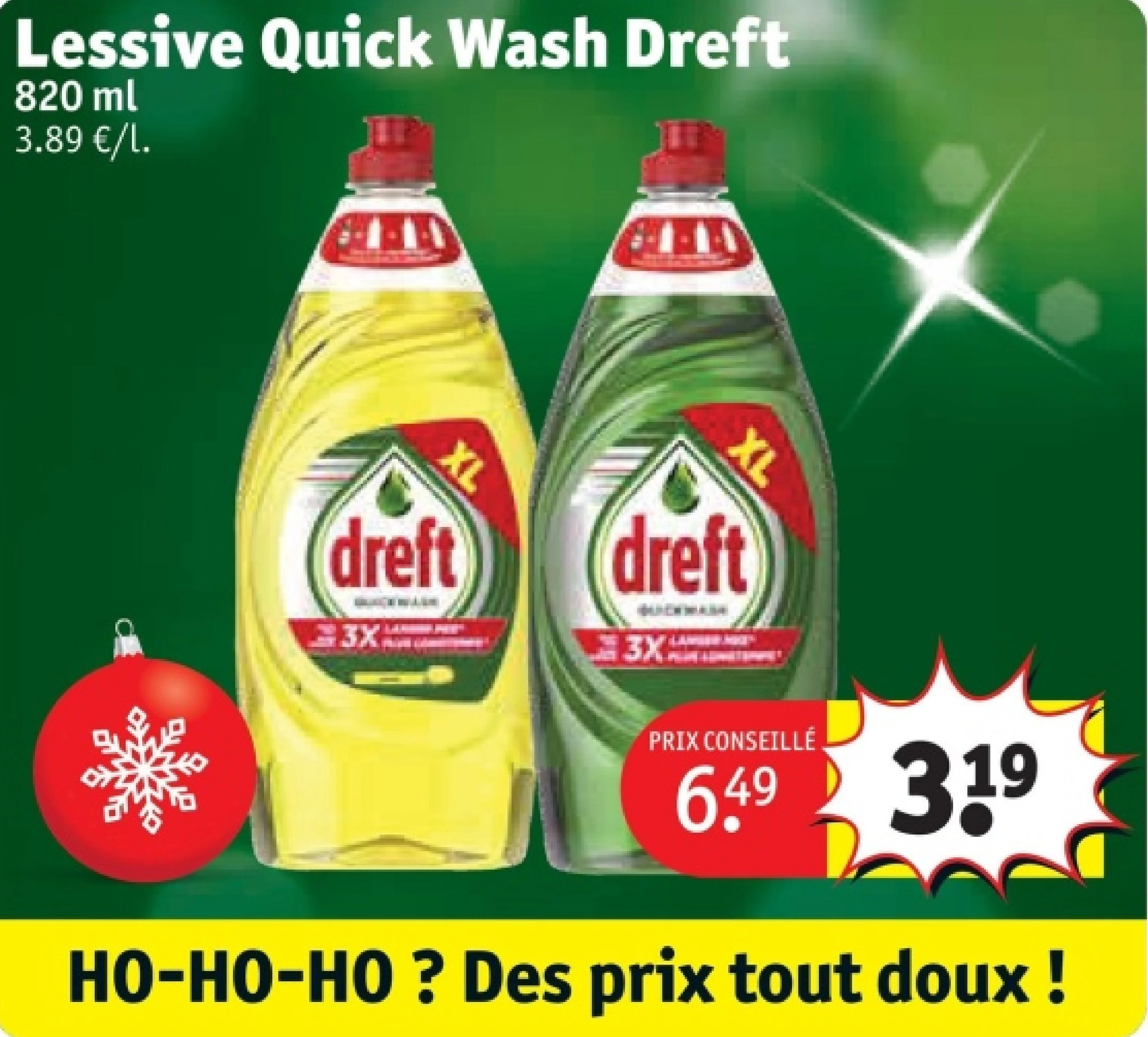 Lessive Quick Wash Dreft 820 ml