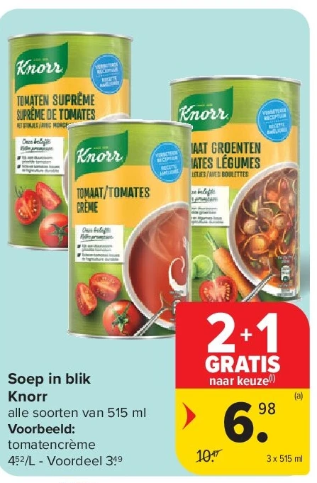 Soep in blik Knorr