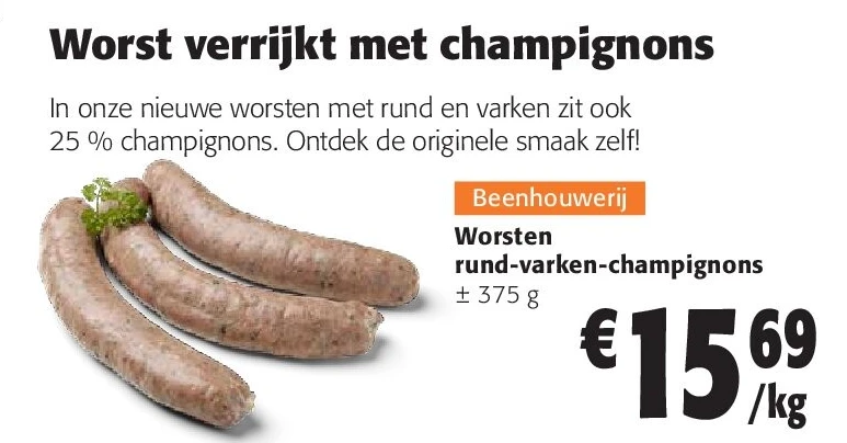 Worsten rund-varken-champignons