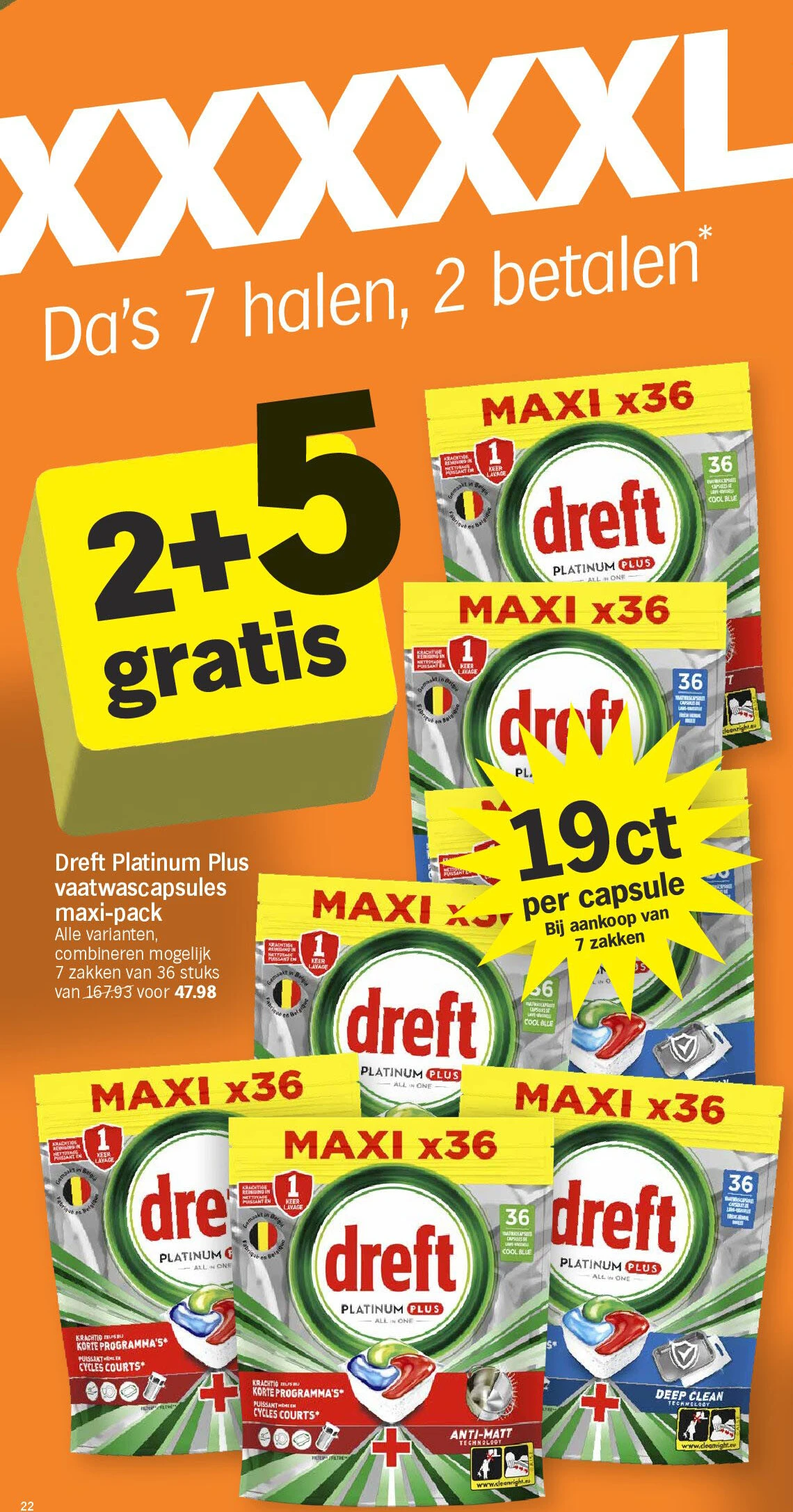Dreft Platinum Plus vaatwascapsules maxi-pack