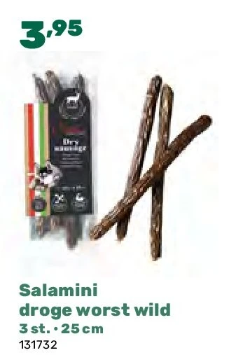 Salamini droge worst wild 3 st. • 25 cm