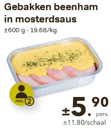Gebakken beenham in mosterdsaus