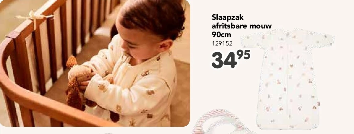 Slaapzak afritsbare mouw 90cm