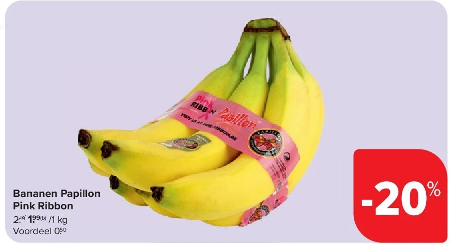 Bananen Papillon Pink Ribbon