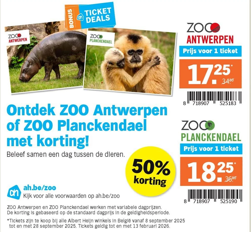 Ontdek ZOO Antwerpen of ZOO Planckendael met korting!