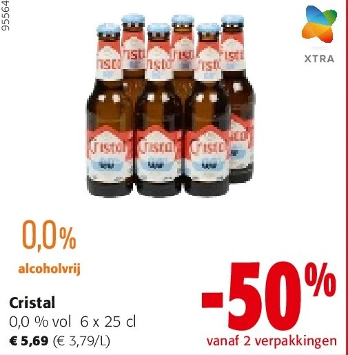 Cristal 0,0 % vol 6 x 25 cl