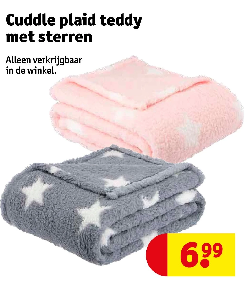 Cuddle plaid teddy met sterren