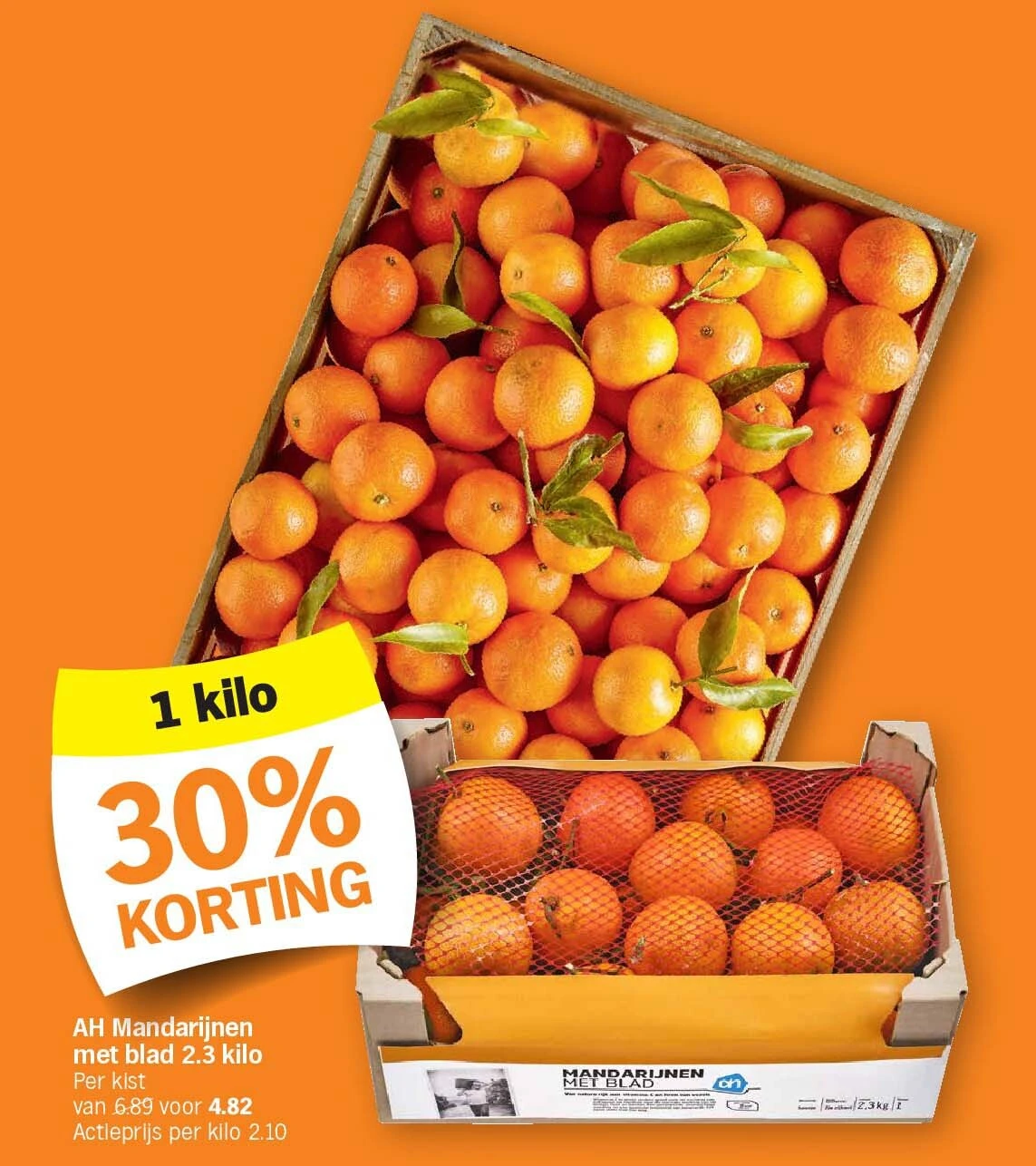 AH Mandarijnen met blad 2.3 kilo