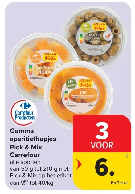 Gamma aperitiefhapjes Pick & Mix Carrefour