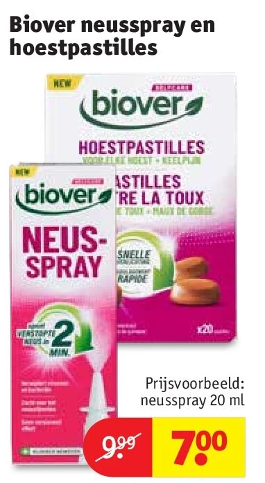 Biover neusspray en hoestpastilles