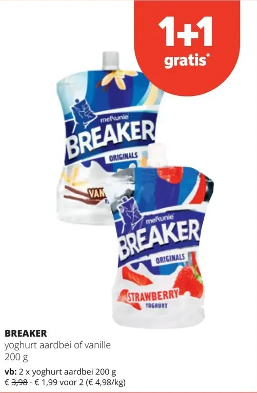 BREAKER yoghurt aardbei of vanille 200 g